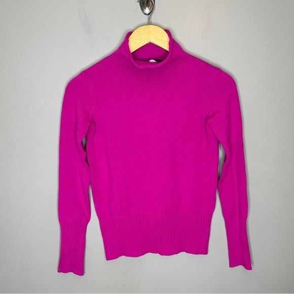 French connection hot pink ribbed turtle neck sweater - Picture 1 of 5